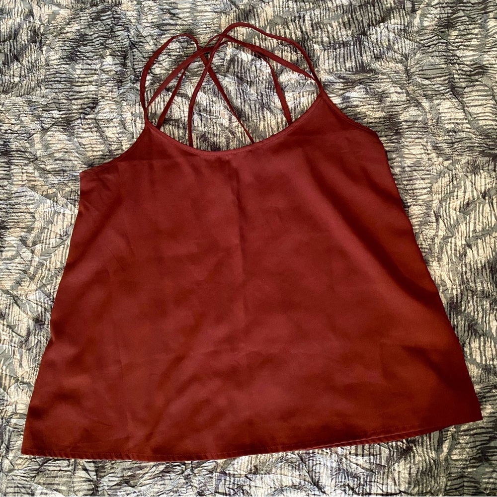 Strappy Burgundy Tank Top